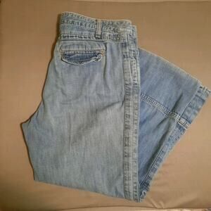 J Jill Light Wash Wide Leg Ankle Denim Jeans Womens Size 10